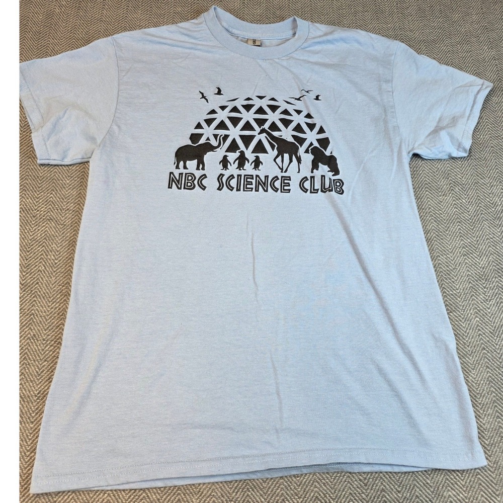 Gildan DryBlend NBC Science Club Graphic T-Shirt Light Blue Mens Medium M
